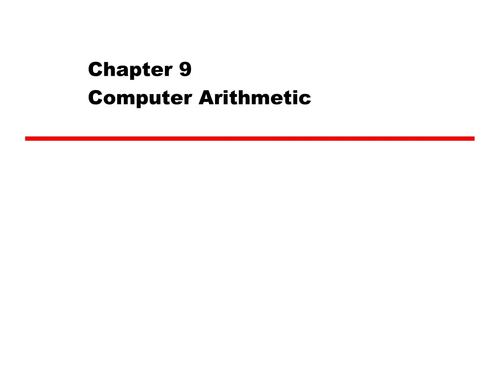 chapter 9 computer arithmetic
