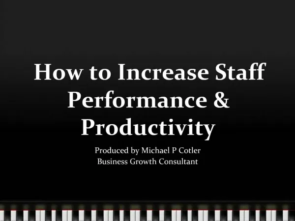 Increase Staff Performance