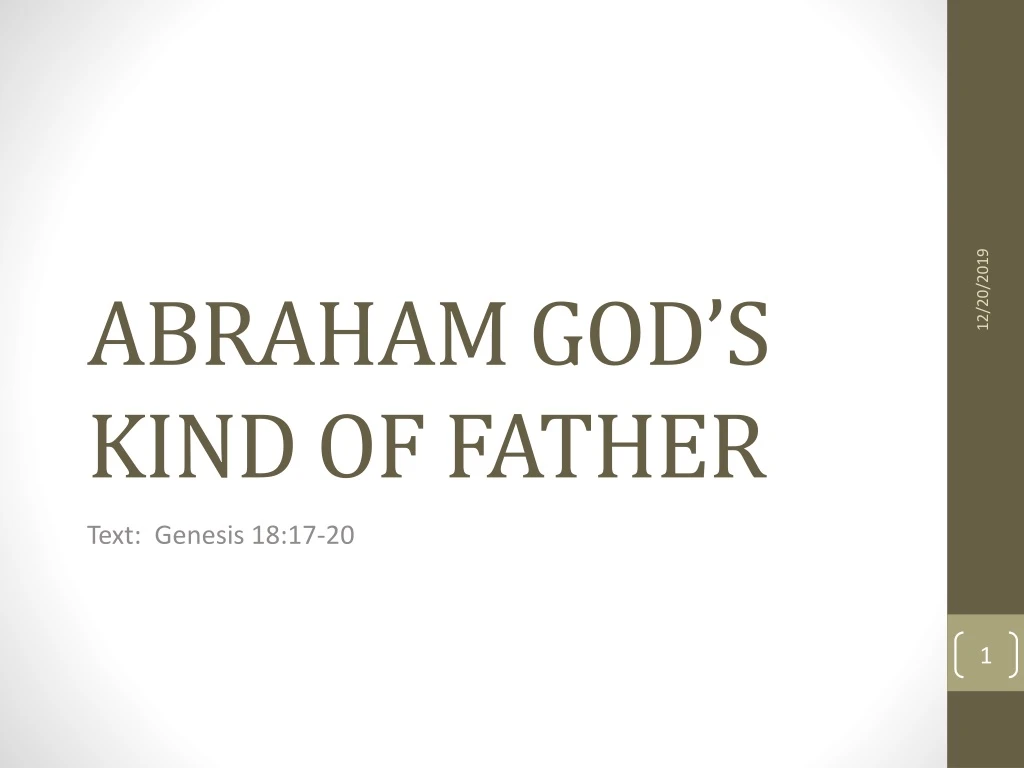 abraham god s kind of father