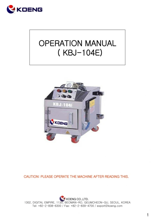 OPERATION MANUAL ( KBJ-104E)