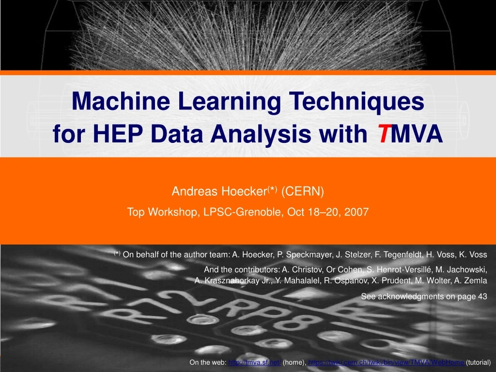 machine learning techniques for hep data analysis