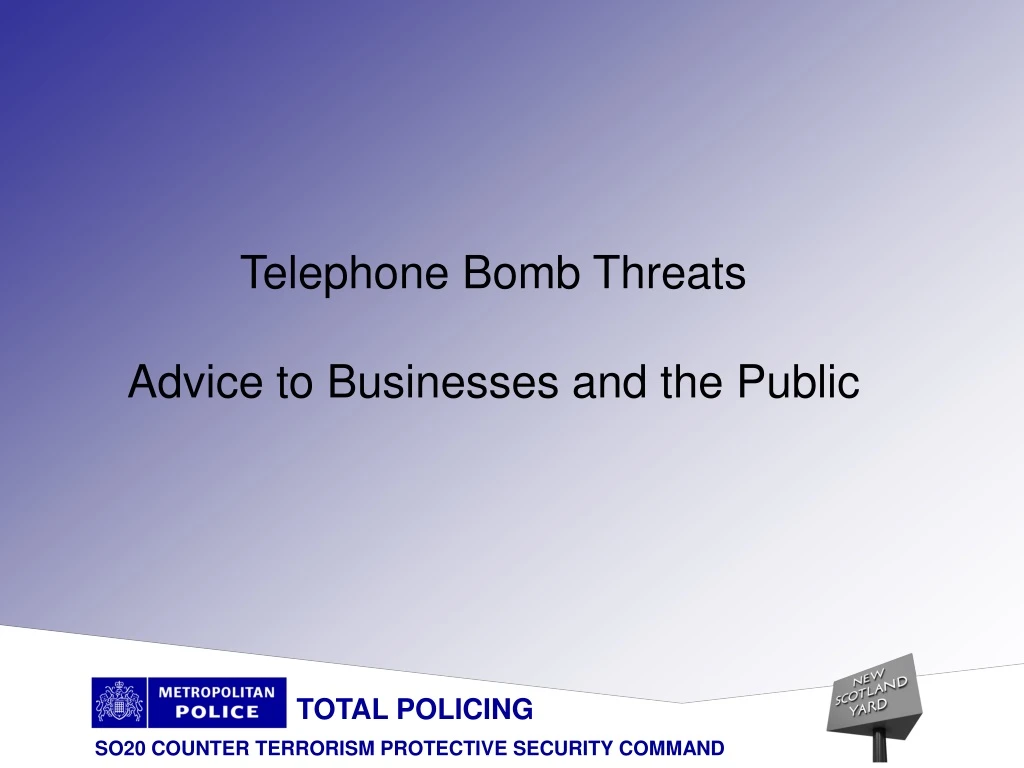 telephone bomb threats advice to businesses