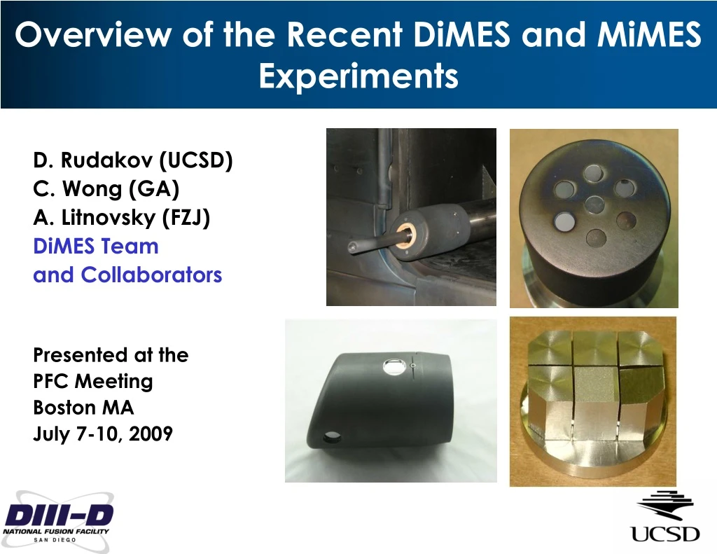 overview of the recent dimes and mimes experiments