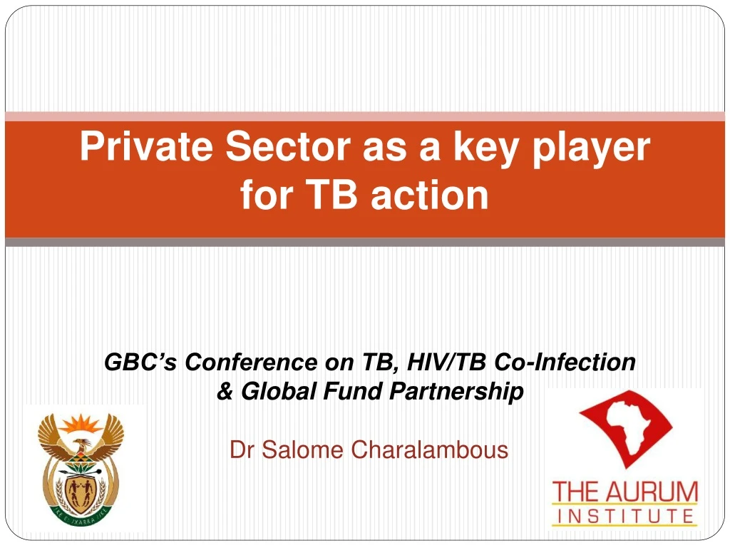 private sector as a key player for tb action