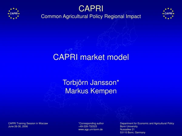 CAPRI market model