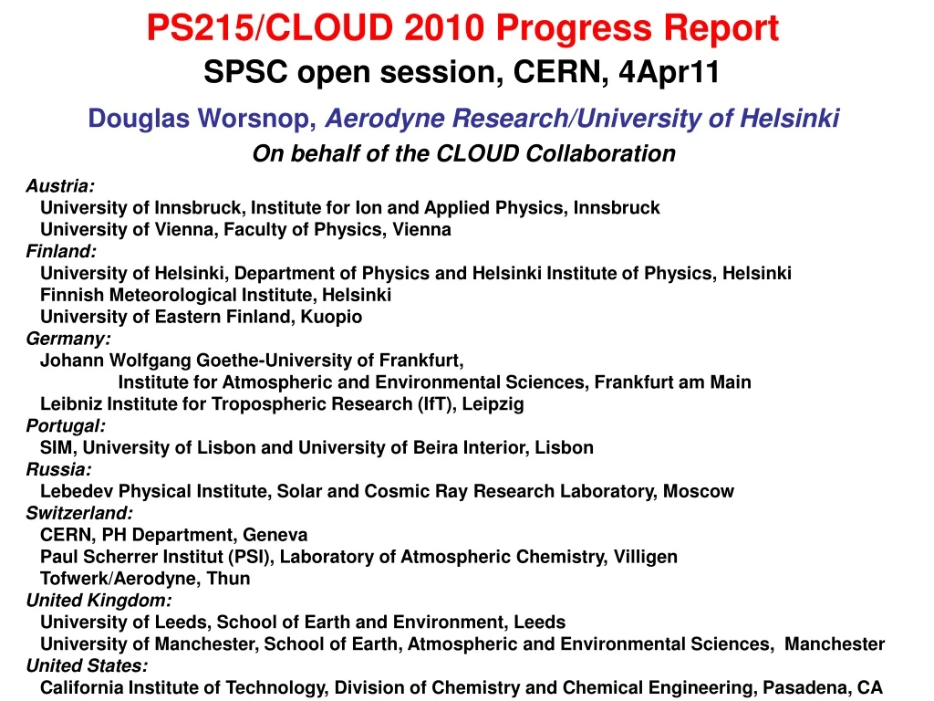ps215 cloud 2010 progress report spsc open