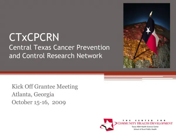 CTxCPCRN Central Texas Cancer Prevention and Control Research Network