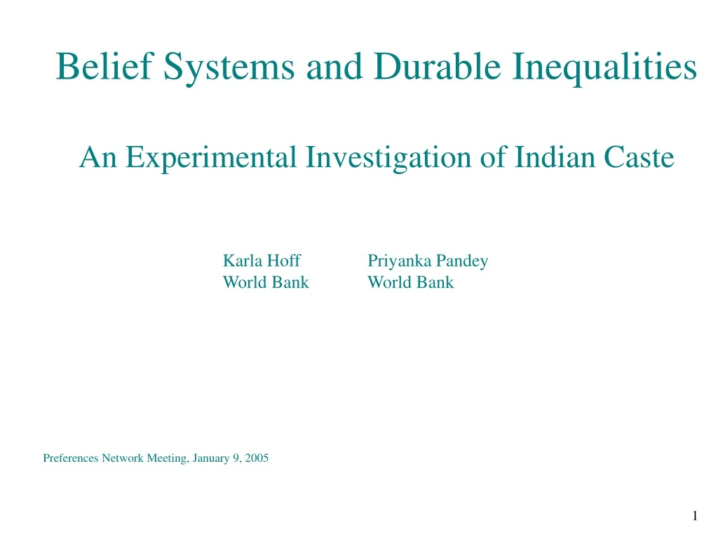 belief systems and durable inequalities