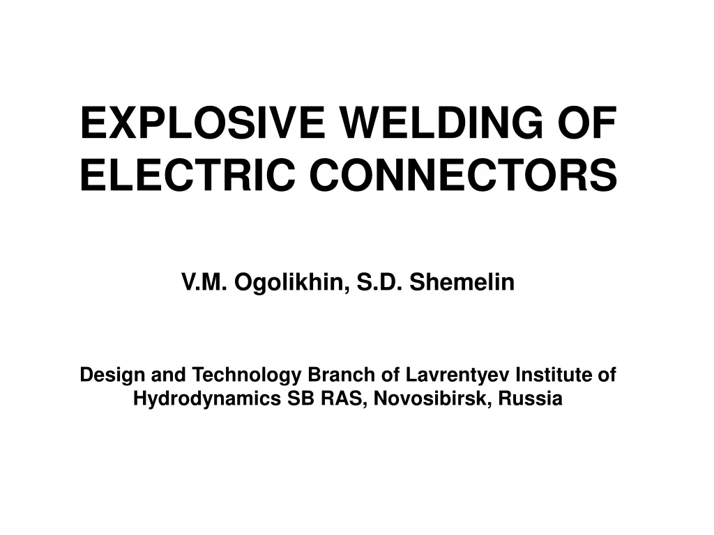 explosive welding of electric connectors