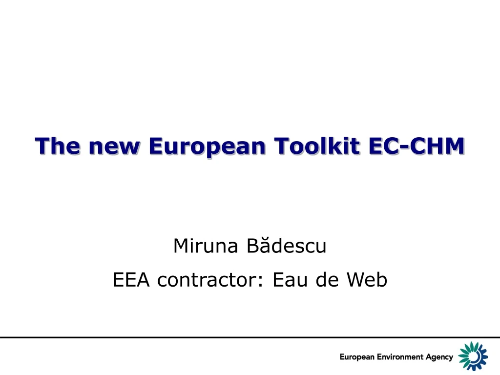 the new european toolkit ec chm