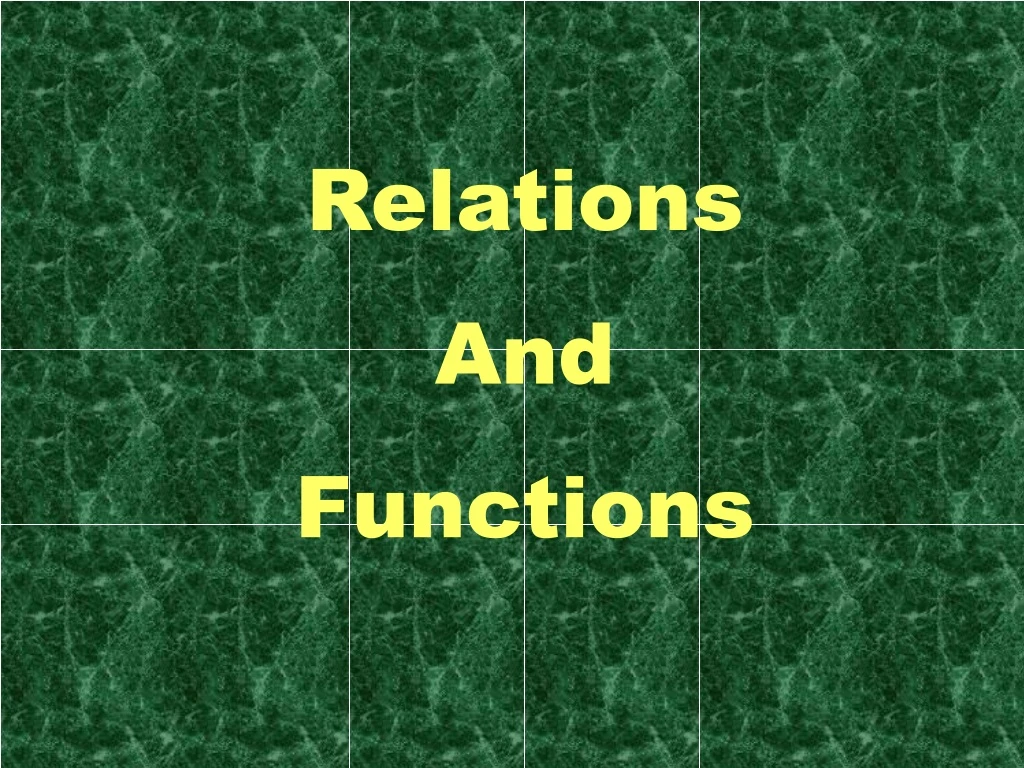 relations and functions