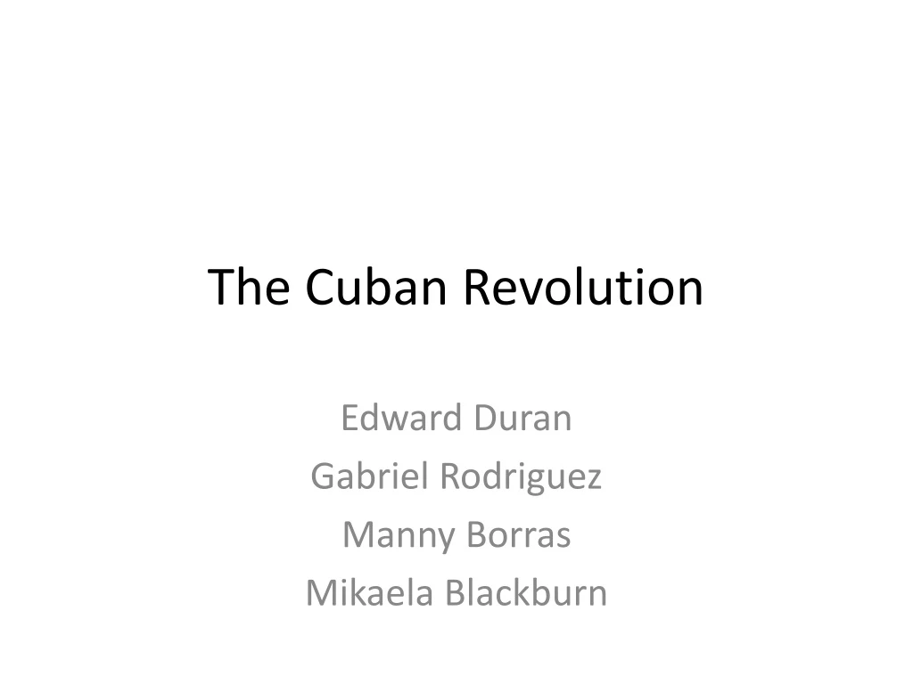 the cuban revolution