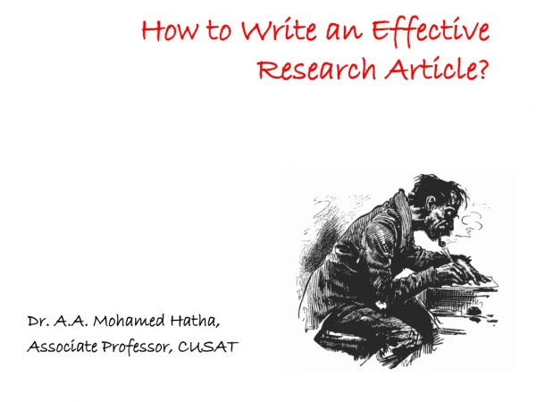 How to Write an Effective Research Article?