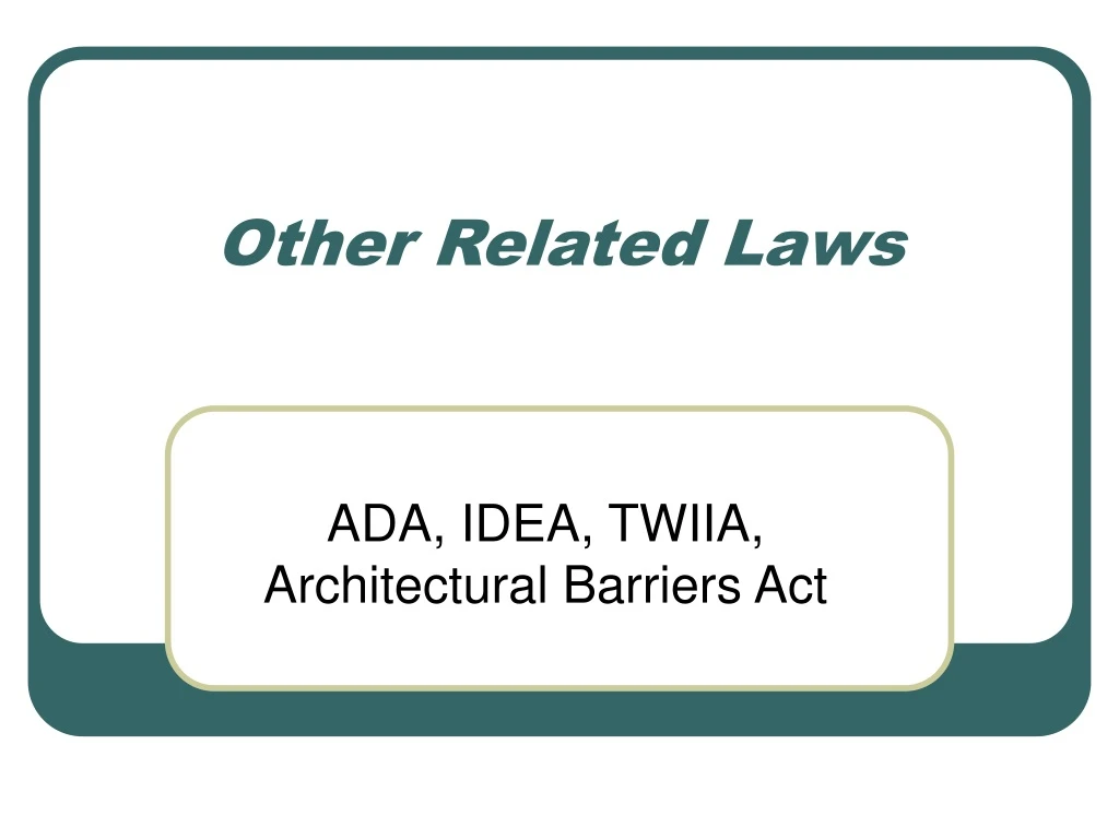 other related laws