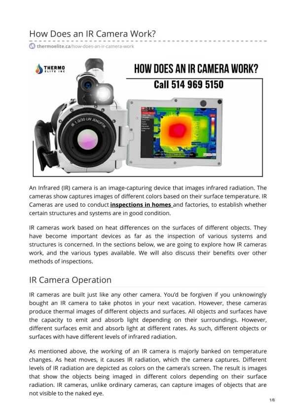 how does an ir camera work