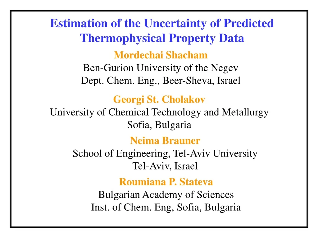 estimation of the uncertainty of predicted