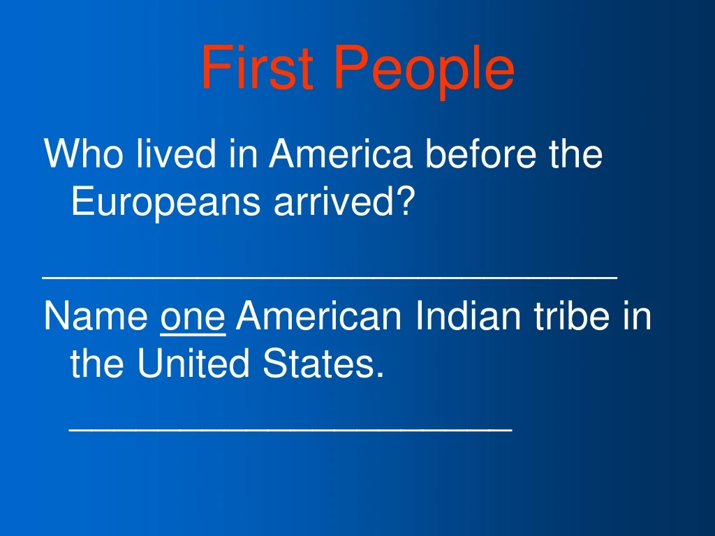 first people