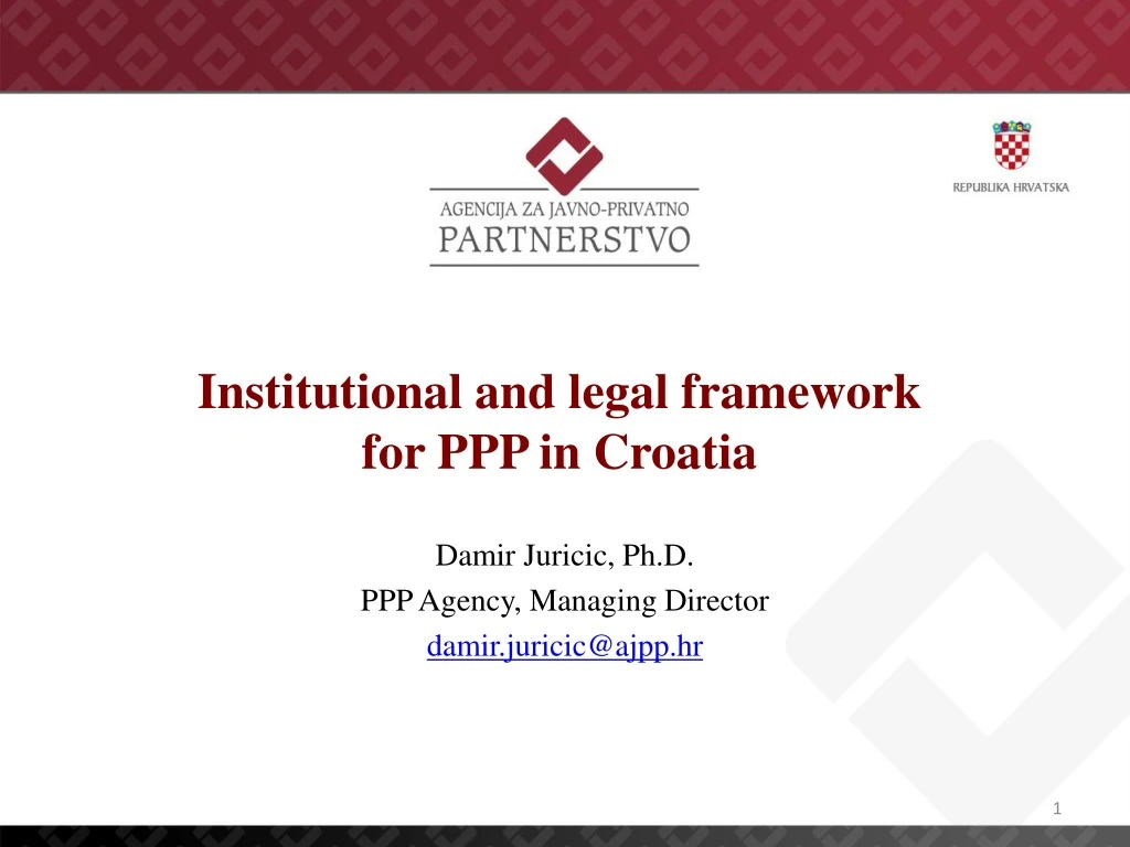 institutional and legal framework for ppp in croatia
