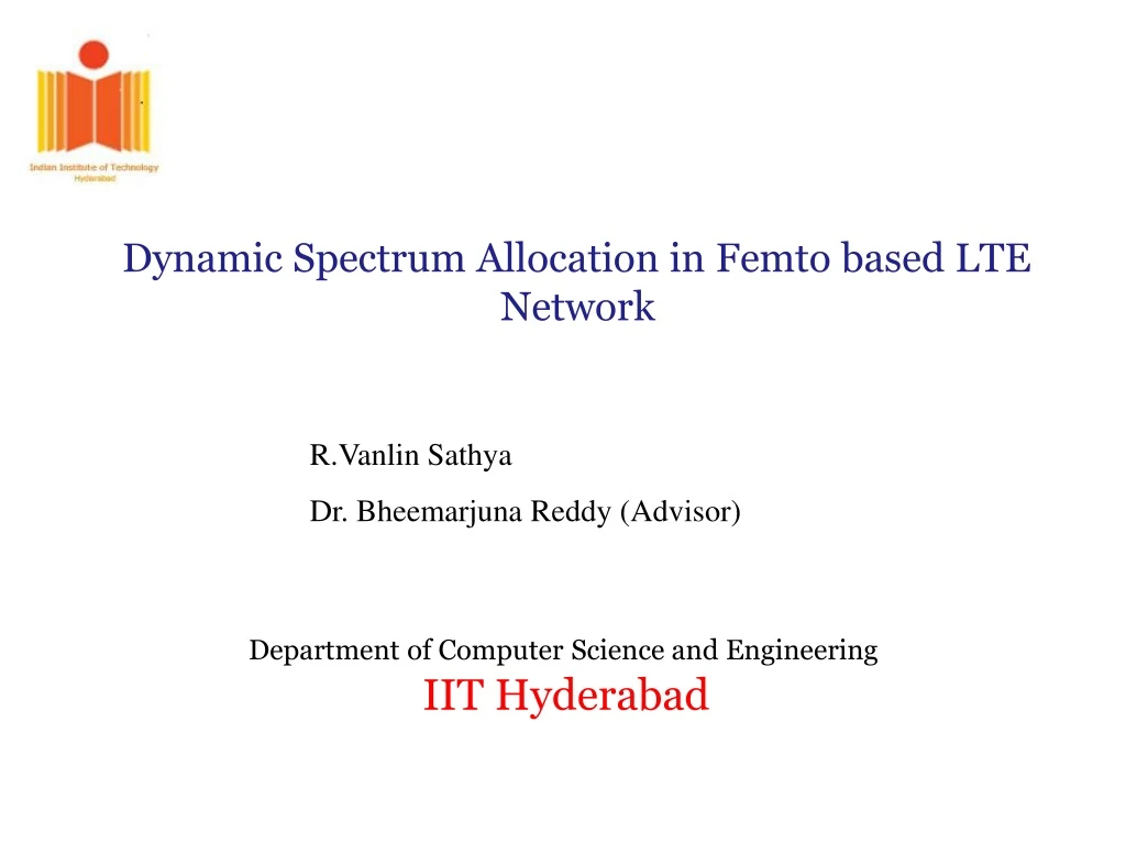 dynamic spectrum allocation in femto based