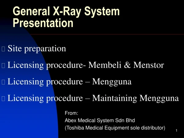 General X-Ray System Presentation