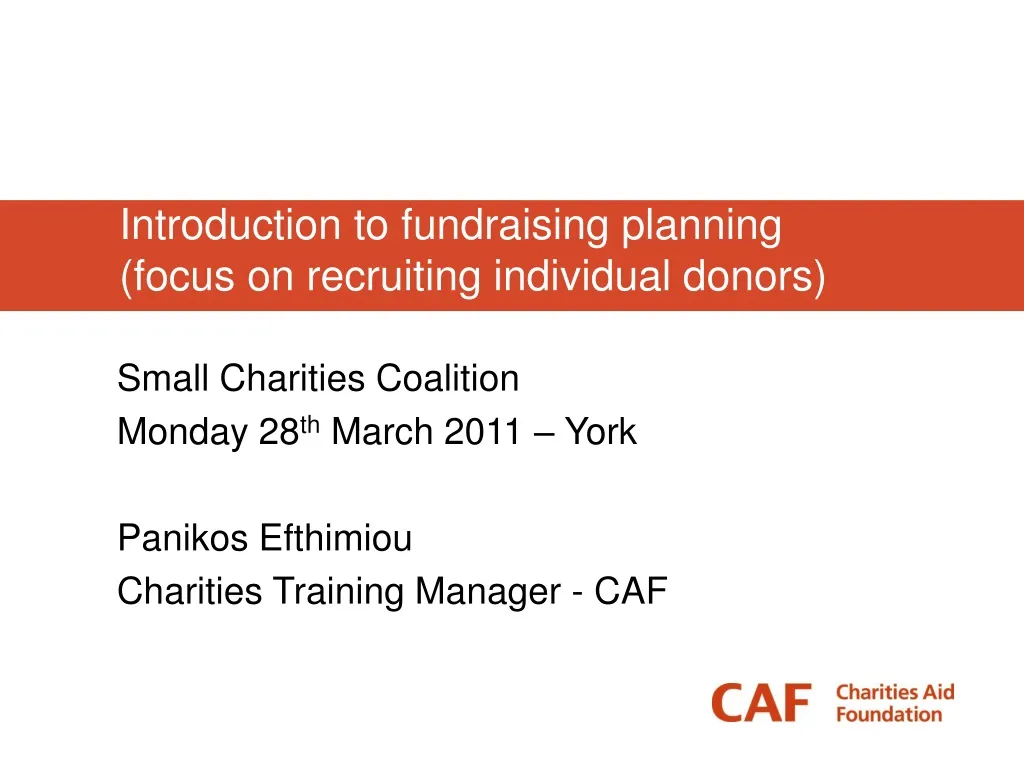 introduction to fundraising planning focus on recruiting individual donors