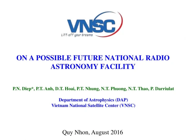 ON A POSSIBLE FUTURE NATIONAL RADIO ASTRONOMY FACILITY