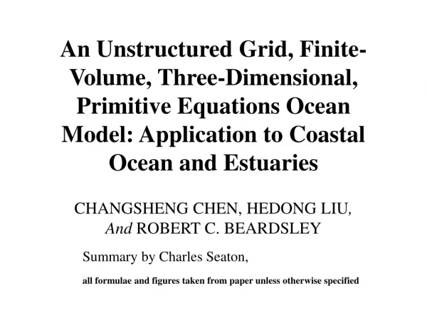 CHANGSHENG CHEN, HEDONG LIU , And  ROBERT C. BEARDSLEY