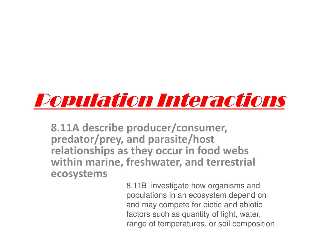 population interactions