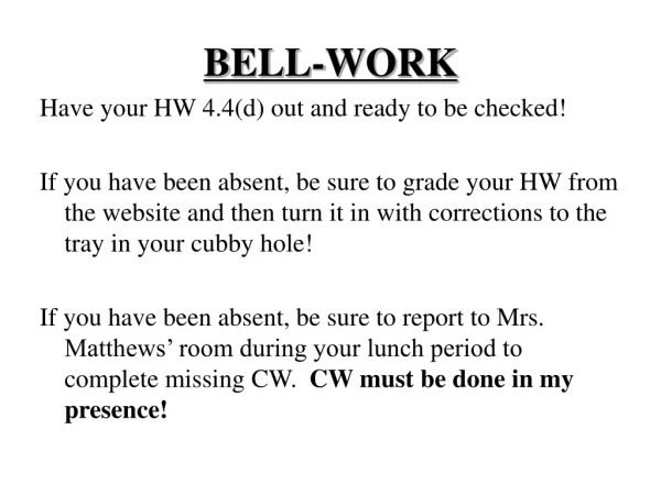 BELL-WORK