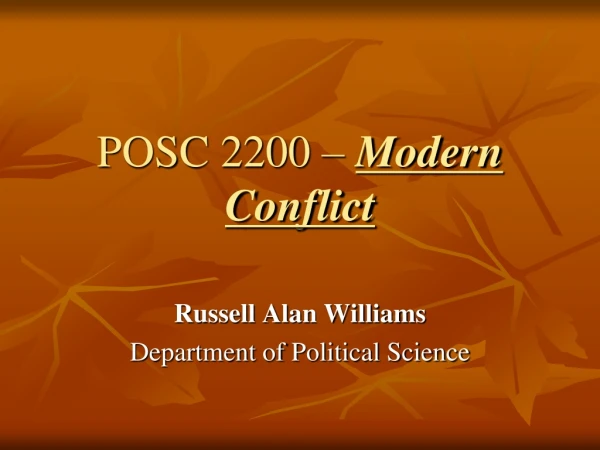 POSC 2200 –  Modern Conflict