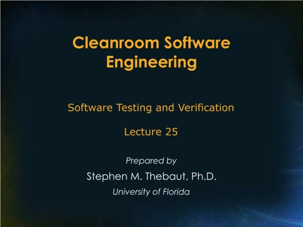 Cleanroom Software Engineering