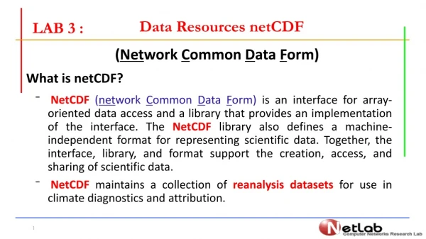 Data Resources  netCDF