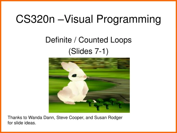 CS320n –Visual Programming