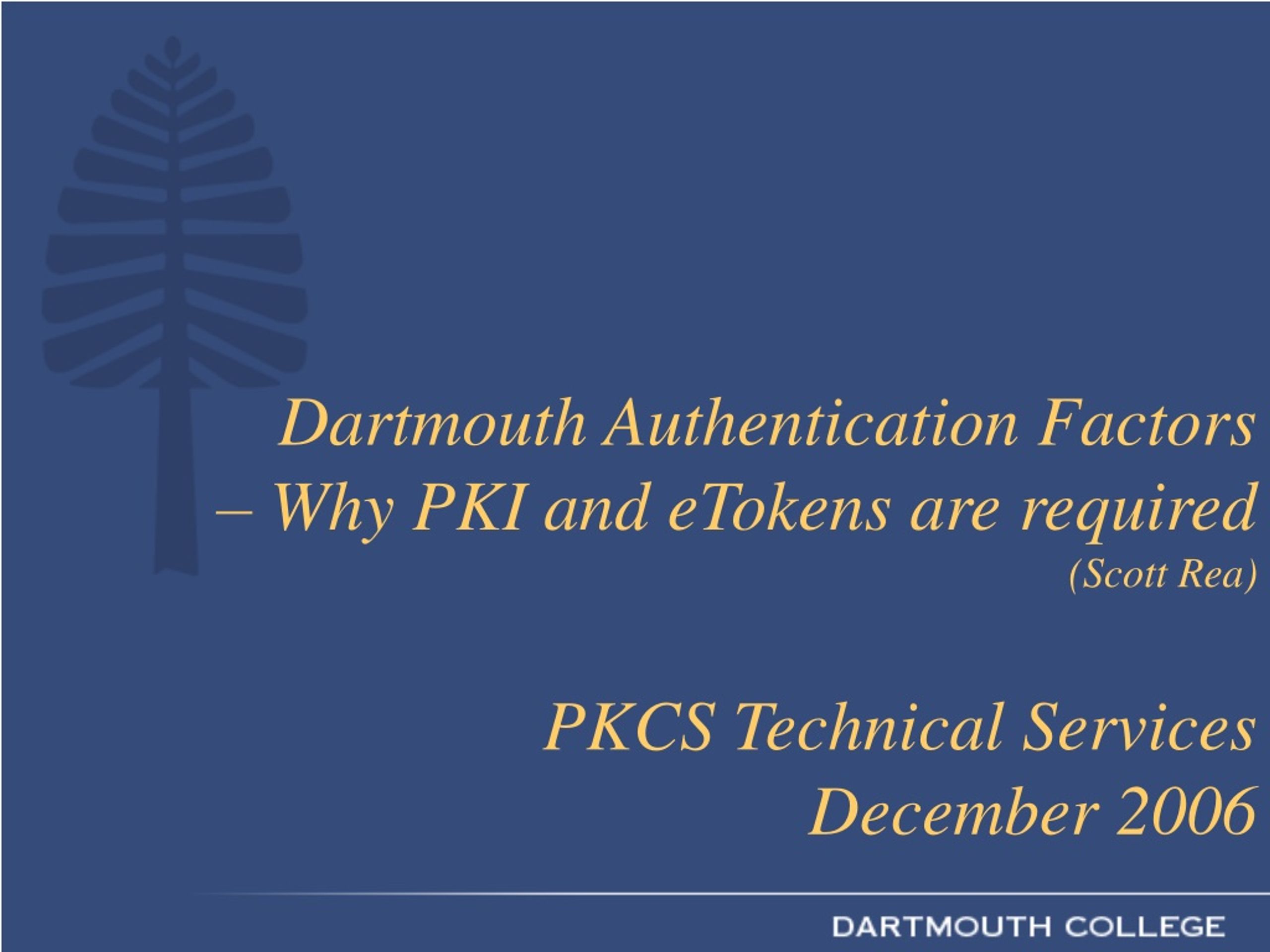 Enhancing Campus Security with PKI and eTokens - slide 1