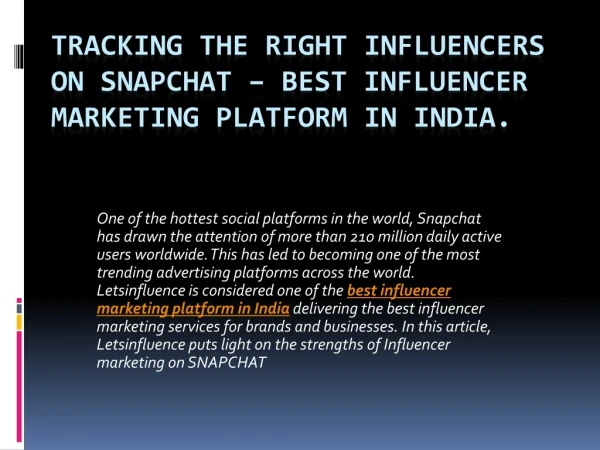 Letsinfluence-Influencer Marketing Agency In India