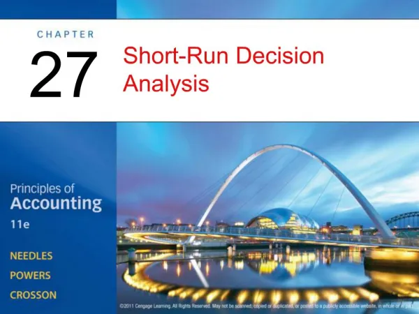 Short-Run Decision Analysis