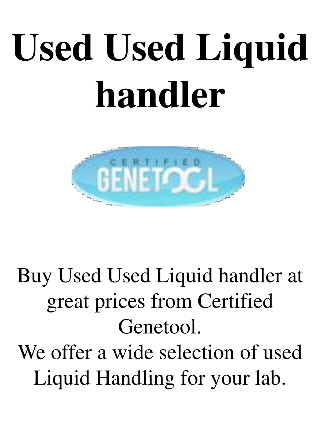 used used liquid handler
