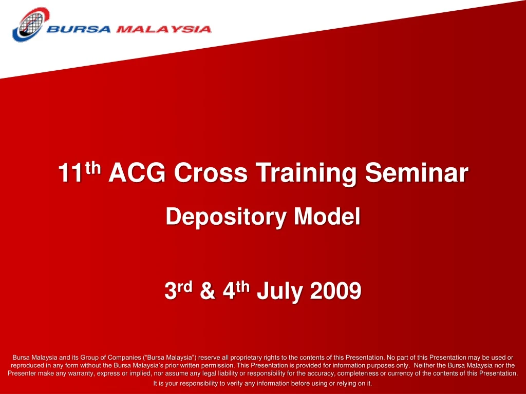 11 th acg cross training seminar