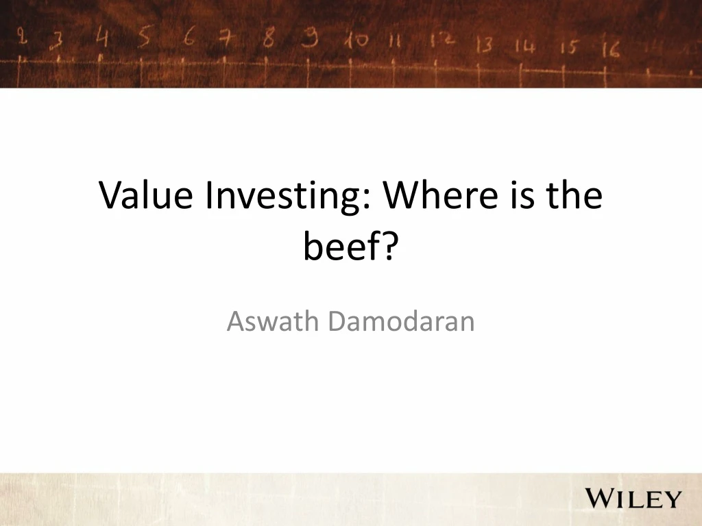 value investing where is the beef