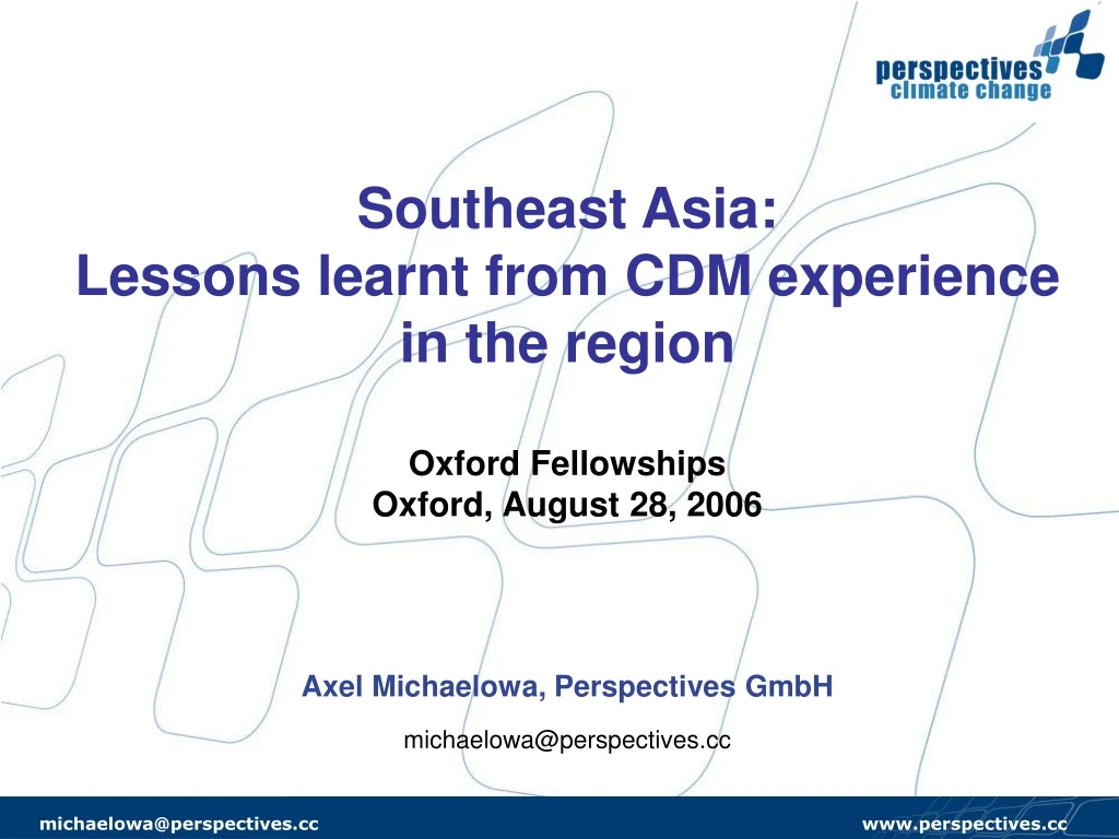 southeast asia lessons learnt from cdm experience