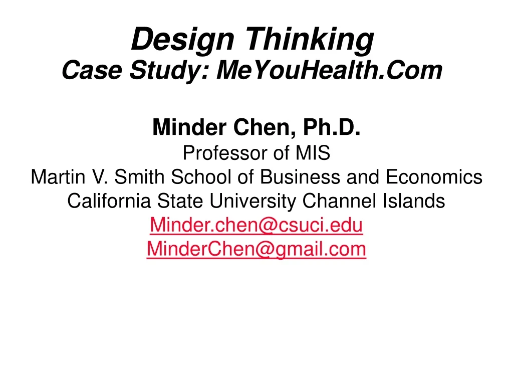 design thinking case study meyouhealth com