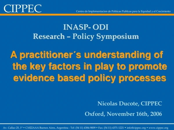 INASP- ODI  Research – Policy Symposium