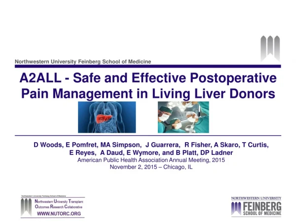 A2ALL - Safe and Effective Postoperative Pain Management in Living Liver Donors