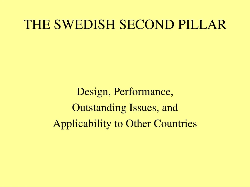the swedish second pillar