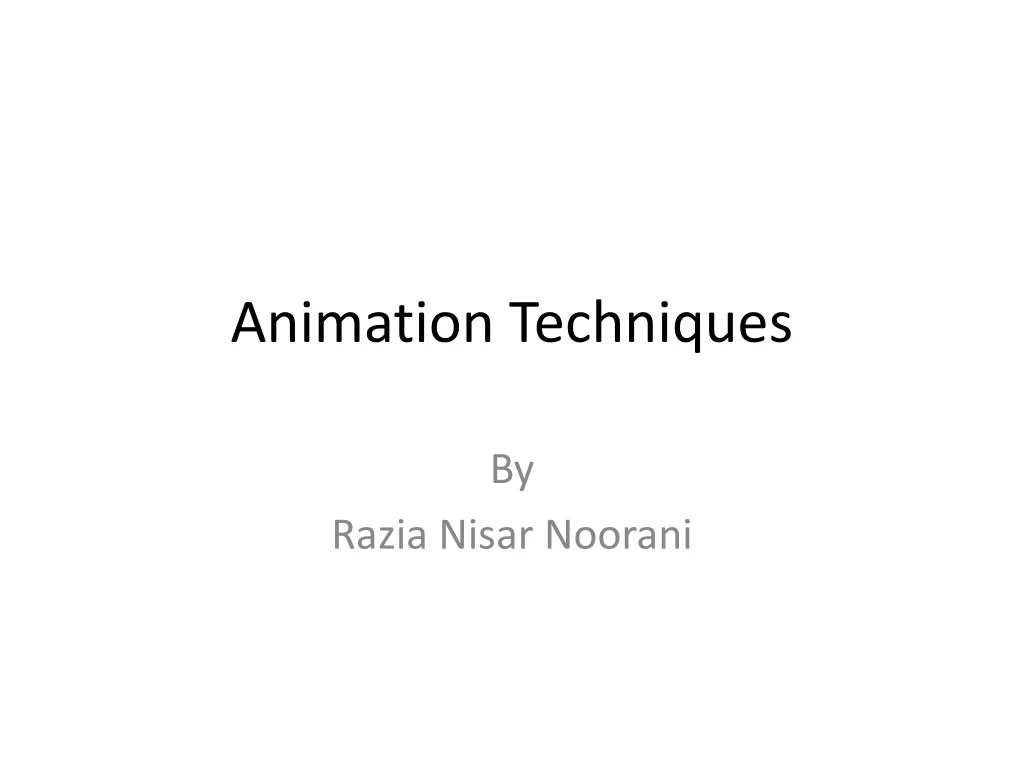 animation techniques