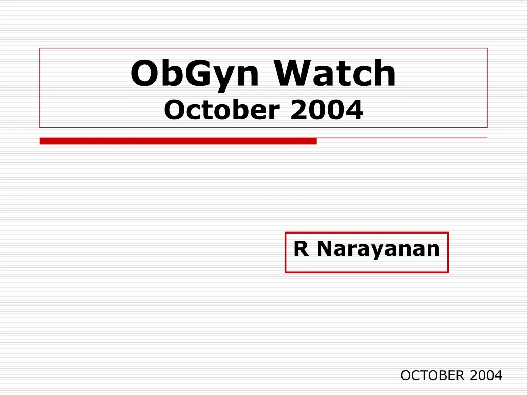 obgyn watch october 2004