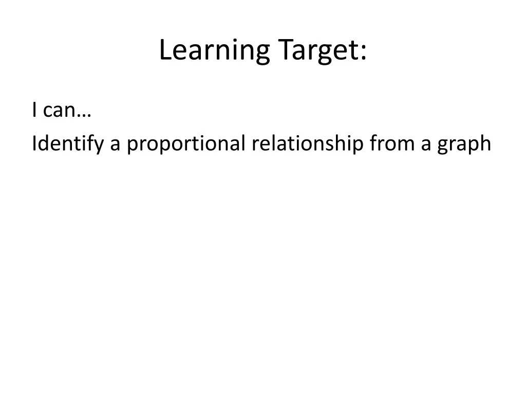 learning target