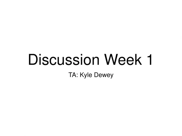Discussion Week 1