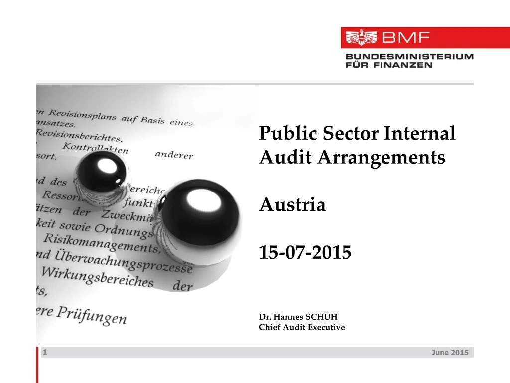 public sector internal audit arrangements austria 15 07 2015 dr hannes schuh chief audit executive