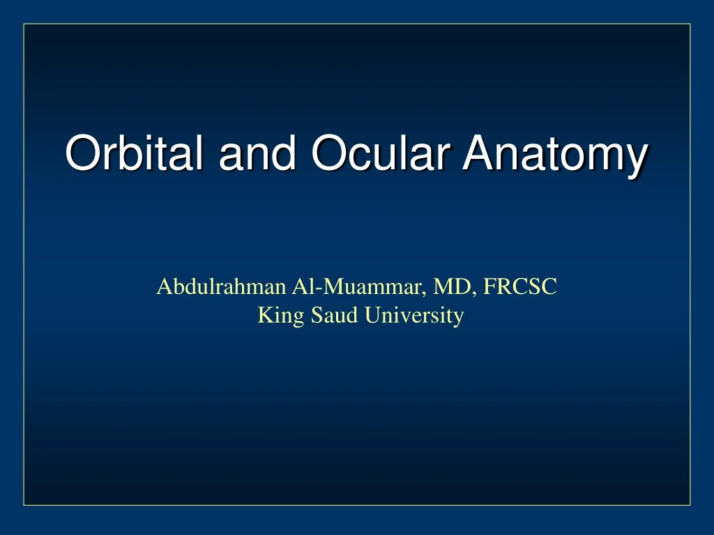 orbital and ocular anatomy